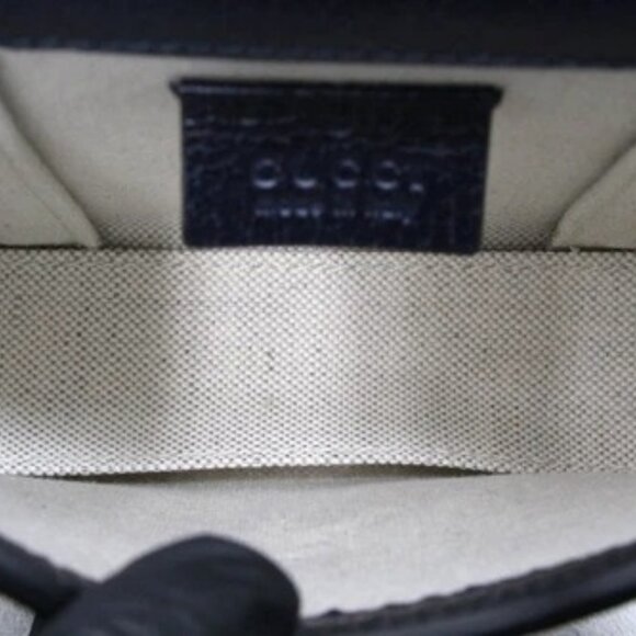 Gucci GG Supreme Horsebit Pochette Shoulder Bag - Navy blue/Beige - Picture 13 of 16